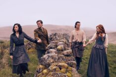 Hermione Corfield, Jeremy Irvine, Jamie Roy, and Harriet Slater for 'Outlander: Blood of My Blood' Season 1