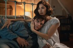 Jeremy Irvine and Hermione Corfield in 'Outlander: Blood of My Blood' Season 1