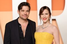 Jason Ralph and Rachel Brosnahan attend the 2025 Vanity Fair Oscar Party