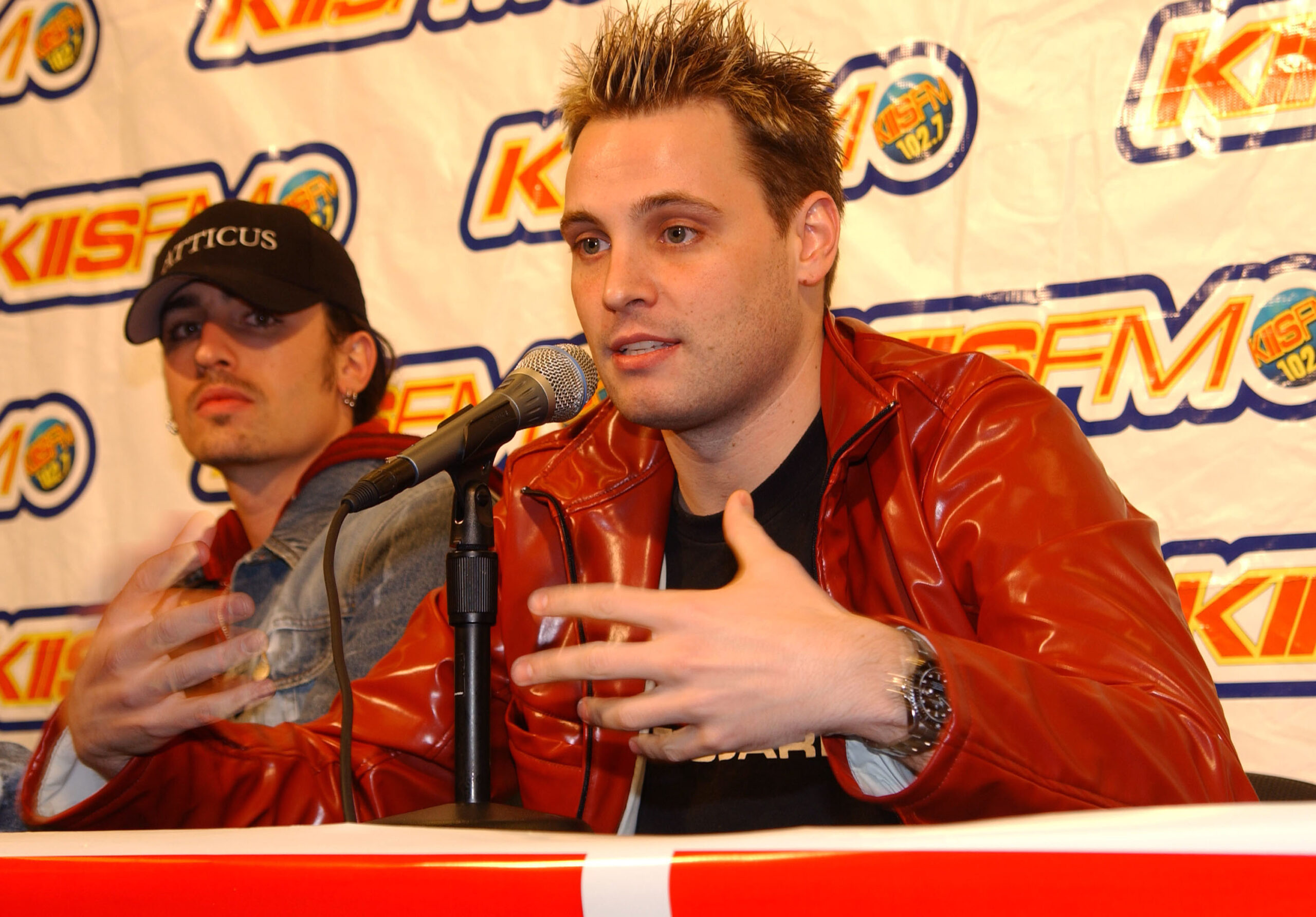 Singer Rich Cronin of the band LFO speaks during a press conference at KIIS-FM's 