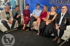 Star Trek: Strange New World cast - Akiva Goldsman, Paul Wesley, Christina Chong, Ethan Peck, Rebecca Romjin, Jess Bush, and Henry Alonso Myers
