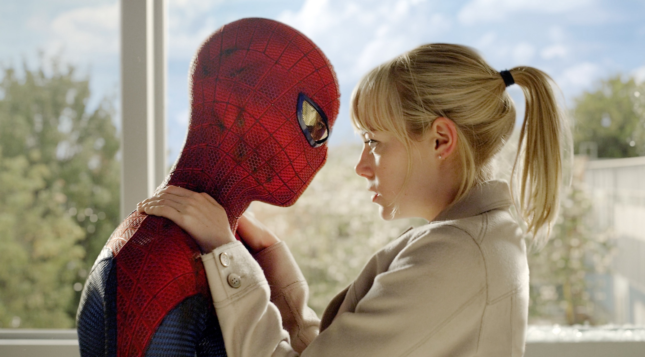 Spider-Man (Andrew Garfield) and Gwen Stacy (Emma Stone) in 'The Amazing Spider-Man.'