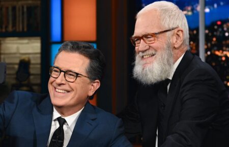 Stephen Colbert and David Letterman on 'The Late Show'