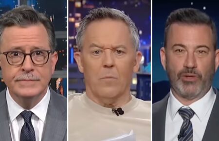 Stephen Colbert, Greg Gutfeld, Jimmy Kimmel