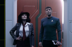 Christina Chong as Laían and Ethan Peck as Spock — 'Star Trek: Strange New Worlds' Season 3 Episode 4 'A Space Adventure Hour'