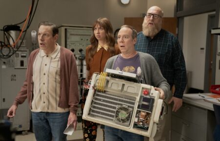 John Ross Bowie, Lauren Lapkus, Kevin Sussman, and Brian Posehn in 'Stuart Fails to Save the Universe'