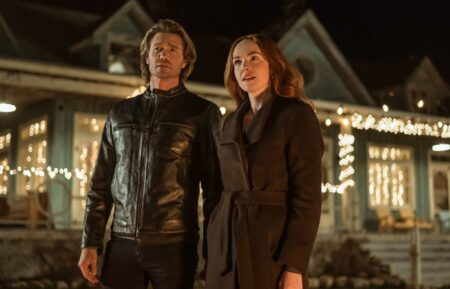 Chad Michael Murray as Cal and Morgan Kohan as Maggie in the 'Sullivan's Crossing' Season 3 finale