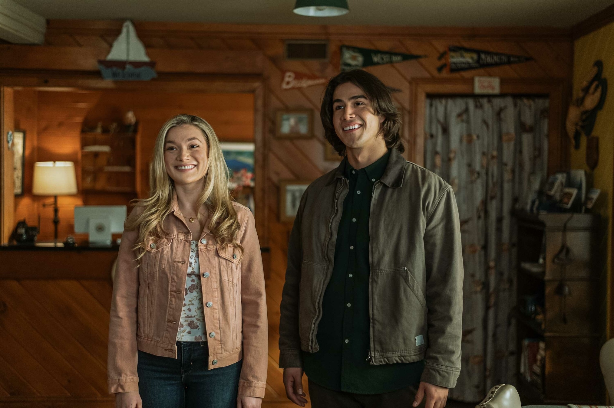 Lola as Amalia Williamson and Jacob as Joel Oulette in 'Sullivan's Crossing' Season 3