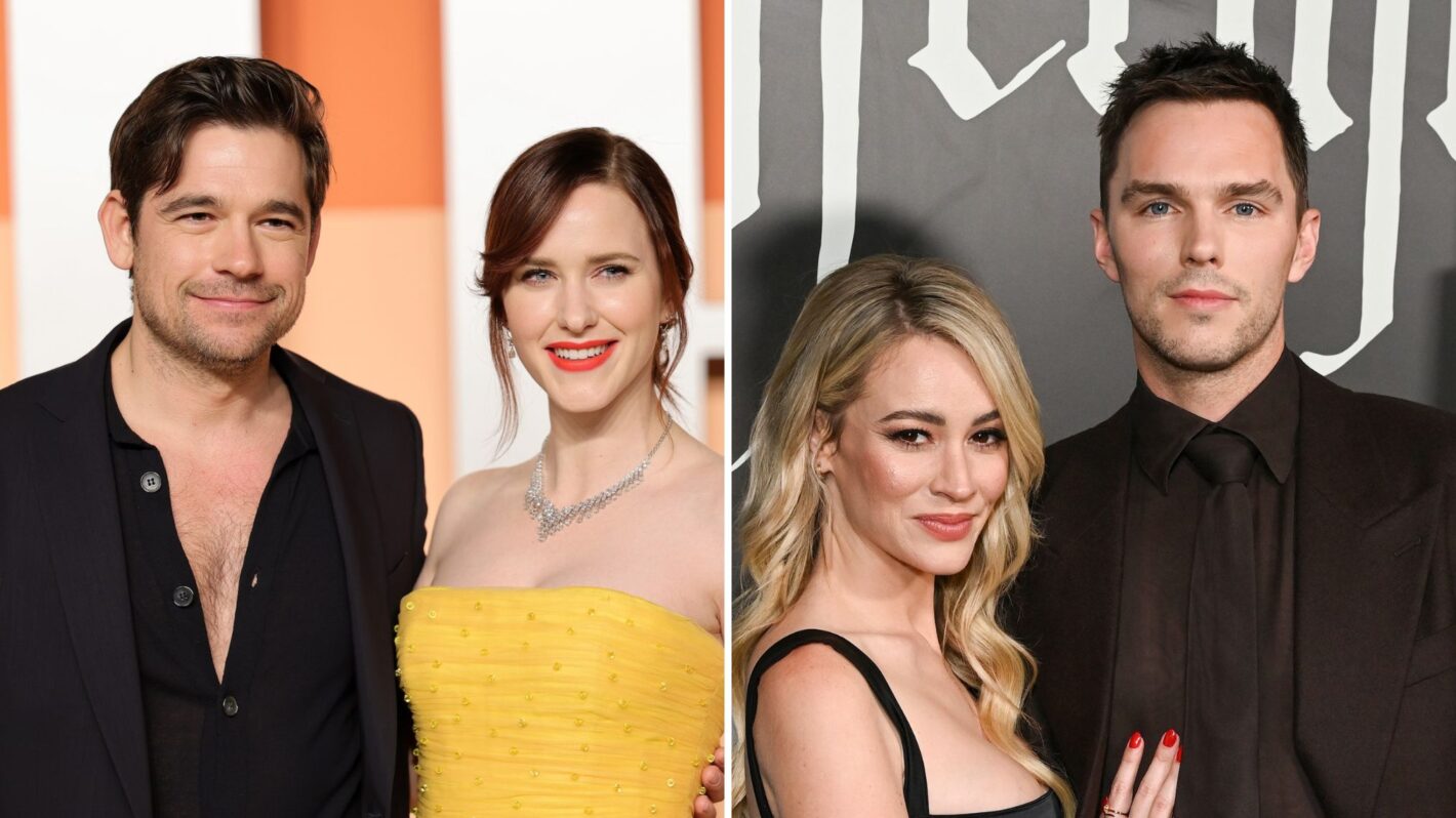 Jason Ralph and Rachel Brosnahan attend the 2025 Vanity Fair Oscar Party; Bryana Holly and Nicholas Hoult attend the Los Angeles premiere of Focus Features' 'Nosferatu'