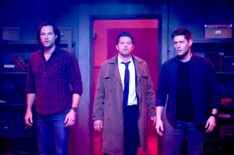 Jared Padalecki as Sam, Misha Collins as Castiel and Jensen Ackles as Dean in 'Jack in the Box'