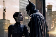 Zoe Kravitz as Selina Kyle / Catwoman and Robert Pattinson as Batman in The Batman