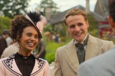 Alisha Boe and Josh Dylan as Conchita and Richard in 'The Buccaneers' Season 2