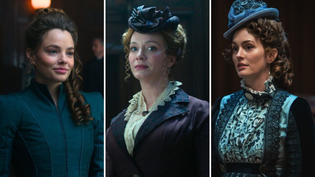Kristine Frøseth, Christina Hendricks, and Leighton Meester for 'The Buccaneers' Season 2