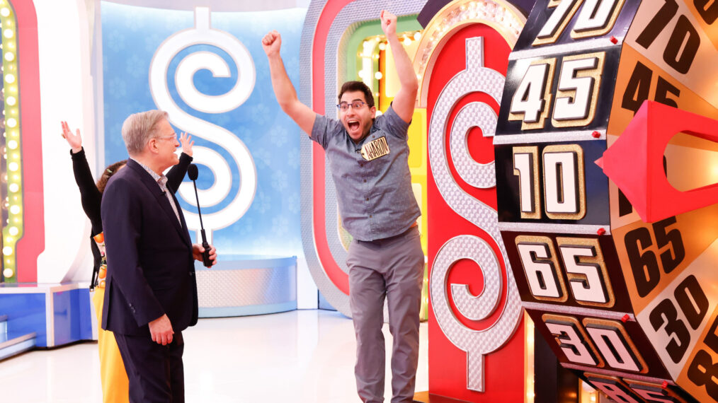 Drew Carey with a contestant in a 2025 episode of 'The Price Is Right'