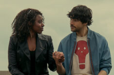 Kirby Howell-Baptiste as Death, Colin Morgan as Sexton Furnival in 'The Sandman' Season 2 Episode 12 bonus episode, 'The High Cost of Living'