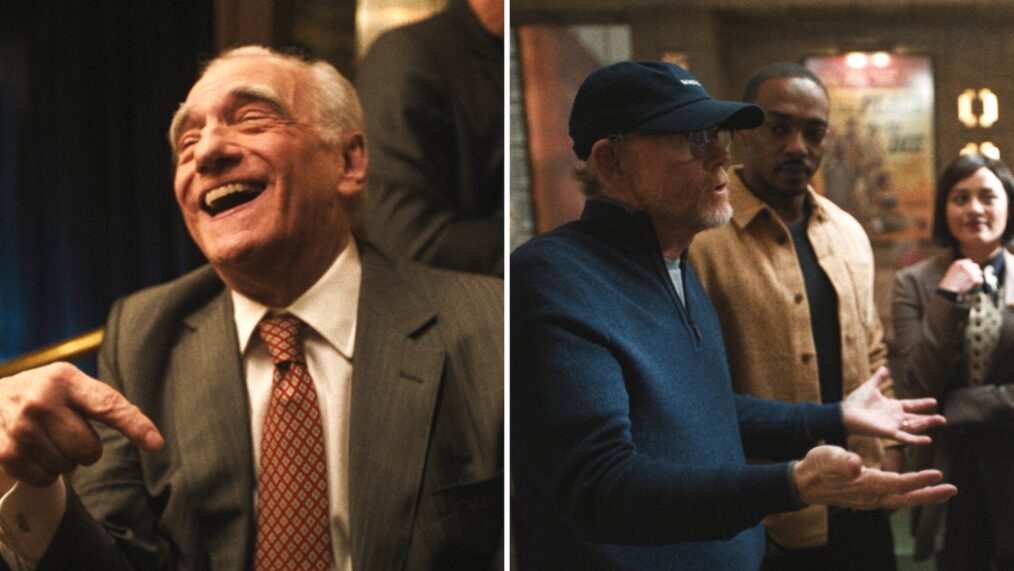 Martin Scorsese, Ron Howard, and Anthony Mackie in 'The Studio'