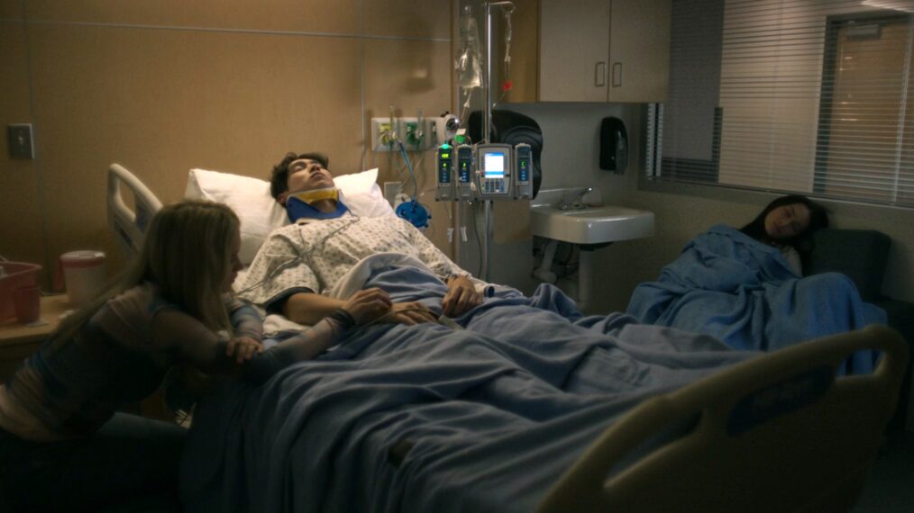 Rain Spencer, Sean Kaufman, and Lola Tung in 'The Summer I Turned Pretty' Season 3