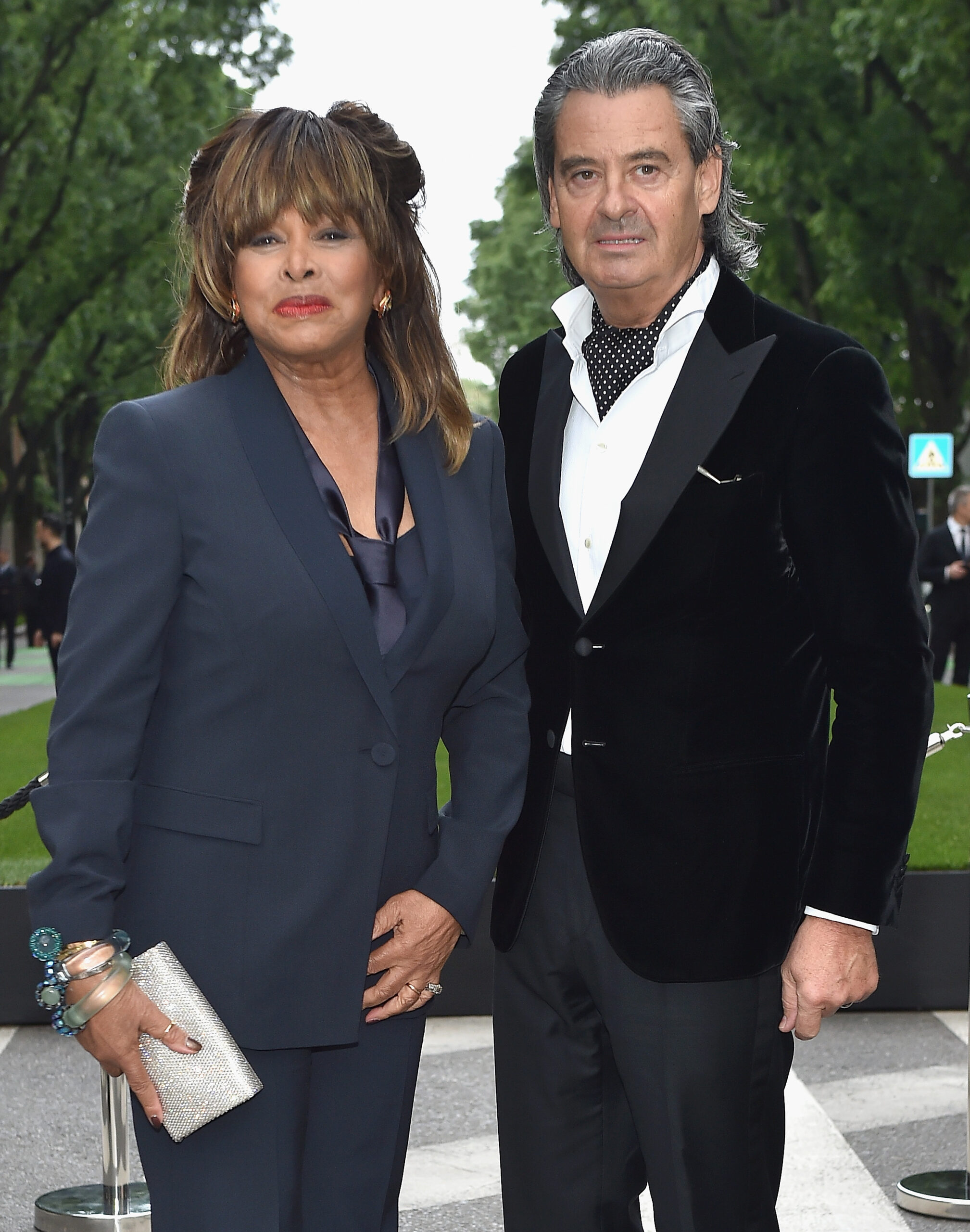 Tina Turner and Erwin Bach attend the Giorgio Armani 40th Anniversary