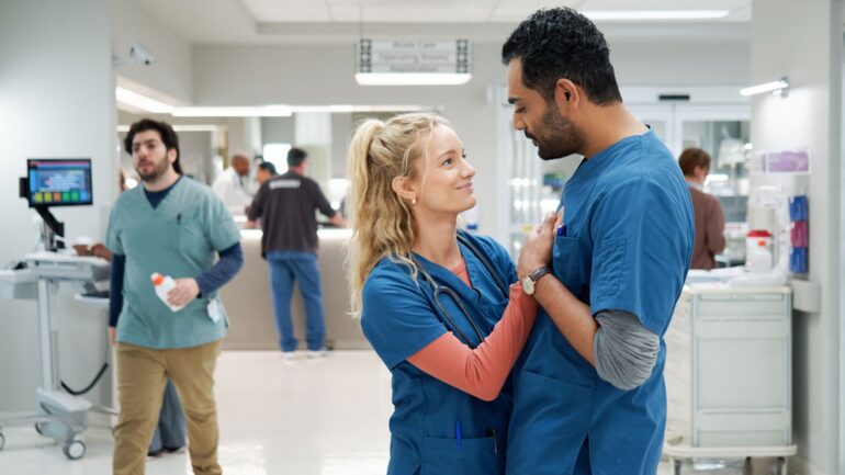 Laurence Leboeuf as Dr. Magalie Leblanc, Hamza Haq as Dr. Bashir Hamed — 'Transplant' Season 4 Episode 8 "All I Have Is How I Feel"
