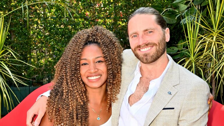 Nicole Stevens and Benaiah Grunewald Brydie from Love Is Blind UK attend Netflix Summer Break