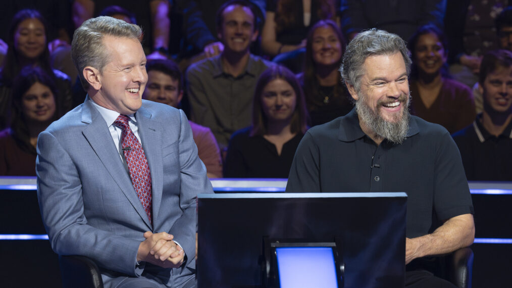 Ken Jennings and Matt Damon on 'Who Wants to Be a Millionaire' with Jimmy Kimmel