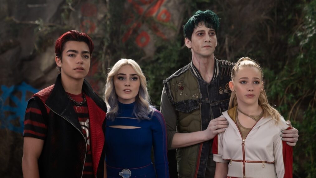 Malachi Barton, Meg Donnelly, Milo Manheim, and Freya Skye in 'ZOMBIES 4: Dawn of the Vampires'