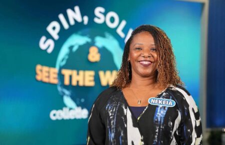 Nekeia Borders on the set of Wheel of Fortune on February 7, 2025