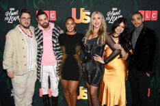 Colt Johnson, Tim Malcolm, Chantel Everett, Cortney Reardanz, Tiffany Franco and Rob Warne attend as Us Weekly Presents 90 Days Hunt For Love at Gitano on May 19, 2025 in New York City.