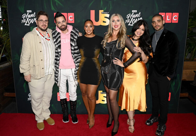Colt Johnson, Tim Malcolm, Chantel Everett, Cortney Reardanz, Tiffany Franco and Rob Warne attend as Us Weekly Presents 90 Days Hunt For Love at Gitano on May 19, 2025 in New York City.