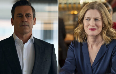 Jon Hamm in 'Your Friends and Neighbors'; Mireille Enos in 'Lucky Hank'