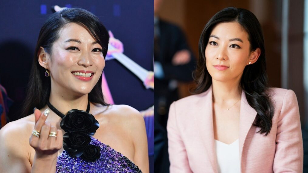 Arden Cho in June 2025; Arden Cho on Season 1 of Netflix's 'Partner Track,' 2022.