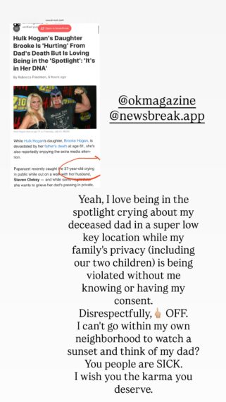 Brooke Hogan, Instagram Story, August 14, 2025.