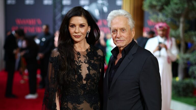 Catherine Zeta-Jones and Michael Douglas attend Women In Cinema during the Red Sea International Film Festival 2024 at Jeddah Yacht Club on December 06, 2024 in Jeddah, Saudi Arabia