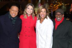Craig Melvin, Savannah Guthrie, Hoda Kotb and Al Roker attend the 2024 Rockefeller Center Tree Lighting Ceremony on December 04, 2024 in New York City.