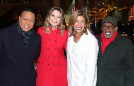 Craig Melvin, Savannah Guthrie, Hoda Kotb and Al Roker attend the 2024 Rockefeller Center Tree Lighting Ceremony on December 04, 2024 in New York City.