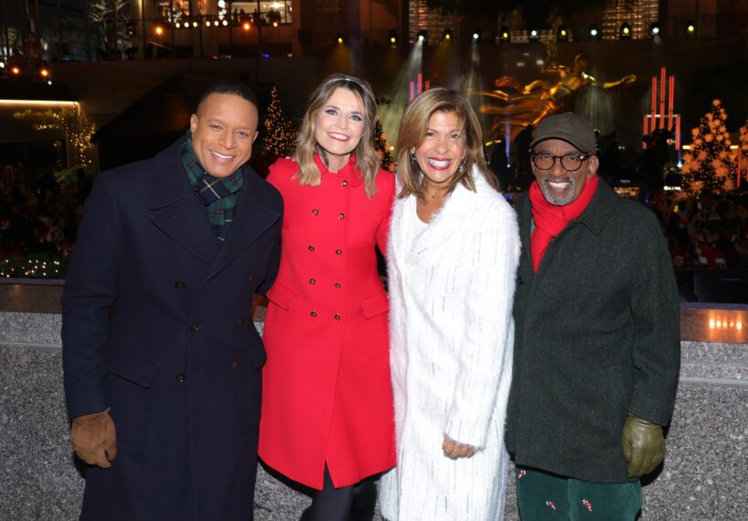 Craig Melvin, Savannah Guthrie, Hoda Kotb and Al Roker attend the 2024 Rockefeller Center Tree Lighting Ceremony on December 04, 2024 in New York City.