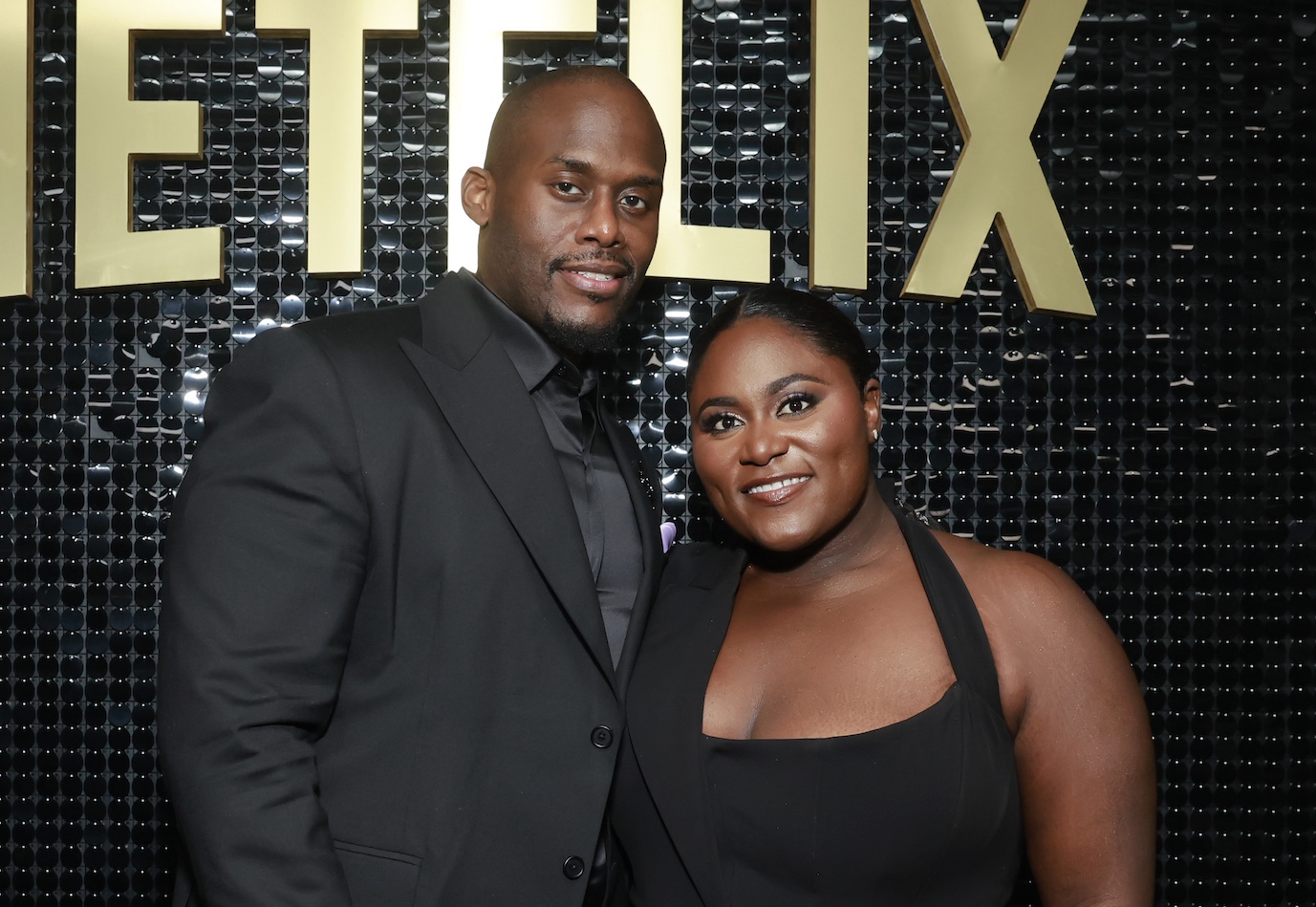LOS ANGELES, CALIFORNIA - FEBRUARY 24: (L-R) Dennis Gelin and Danielle Brooks attend the 2024 Netflix SAG Celebration at Chateau Marmont on February 24, 2024 in Los Angeles, California