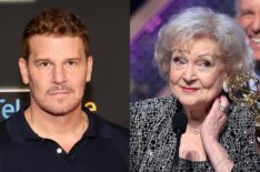 David Boreanaz in August 2025; Betty White in April 2015.