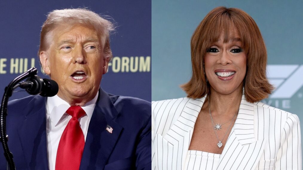 Donald Trump in July 2025; Gayle King in June 2025.