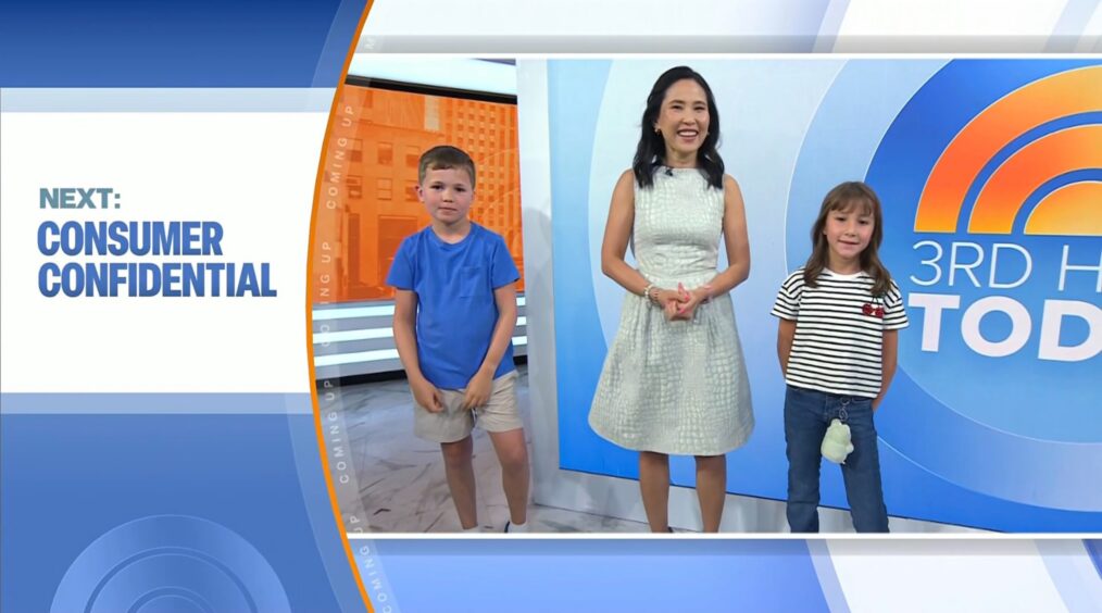 Dylan Dreyer's son Calvin, Vicky Nguyen, and Nguyen's daughter Renley on the August 8, 2025, episode of 'Today,' NBC.