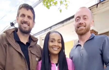 Evan Thomas, Shea Hicks-Whitfield, and Keith Bynum on the August 27, 2025, episode of 'Bargain Block,' HGTV