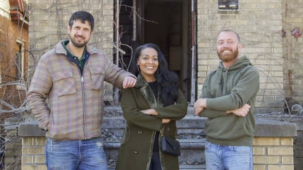 Evan Thomas, Shea Whitfield, and Keith Bynum from HGTV's Bargain Block, 2024.