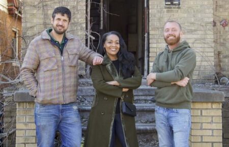 Evan Thomas, Shea Whitfield, and Keith Bynum from HGTV's Bargain Block, 2024.