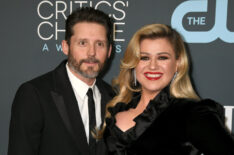Brandon Blackstock and Kelly Clarkson attend the 25th Annual Critics' Choice Awards at Barker Hangar on January 12, 2020 in Santa Monica, California