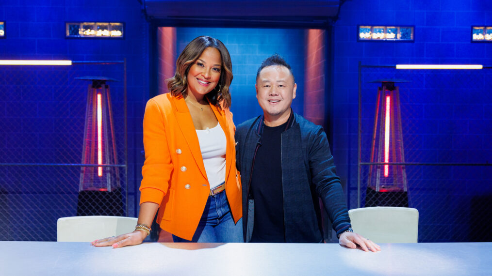 Host Laila Ali and Judge Jet Tila, as seen on Chef Grudge Match