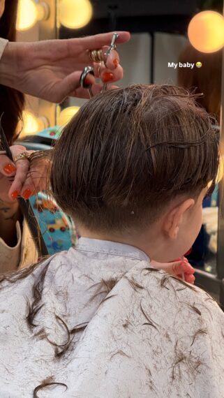 Jenna Johnson's son, Rome, gets his first haircut, Instagram, August 20, 2025.