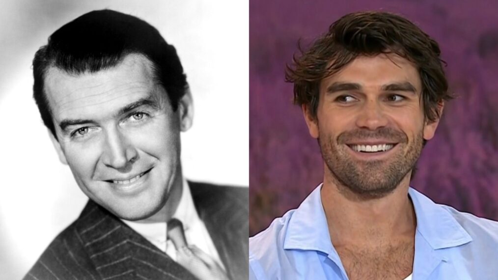 Jimmy Stewart in 1946; KJ Apa on the August 13, 2025, episode of NBC's 'Today With Jenna & Friends.'