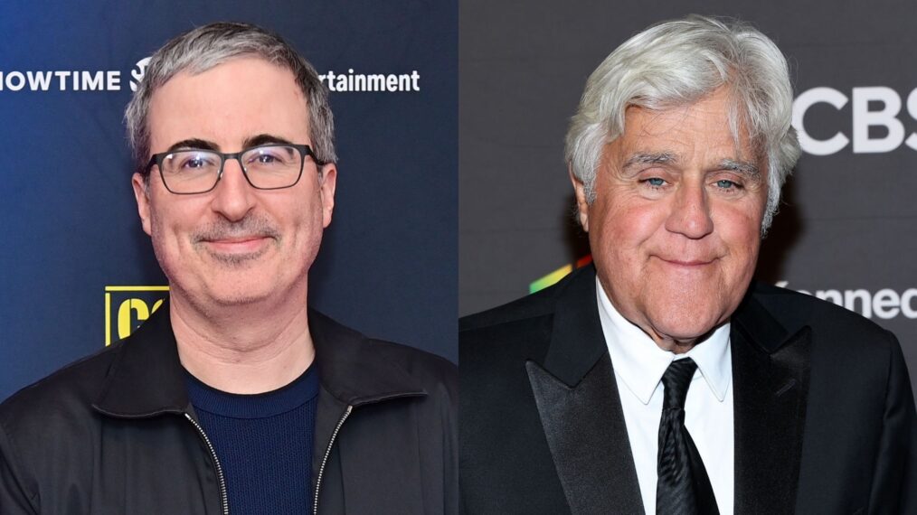 John Oliver in March 2025; Jay Leno in December 2023