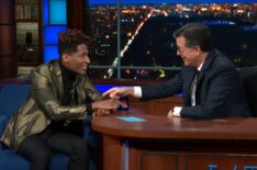 Jon Batiste and Stephen Colbert on CBS' 'The Late Show With Stephen Colbert,' April 2022.