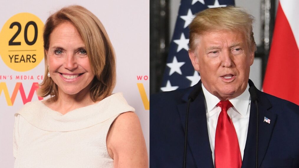 Katie Couric in June 2025; Donald Trump in June 2019.